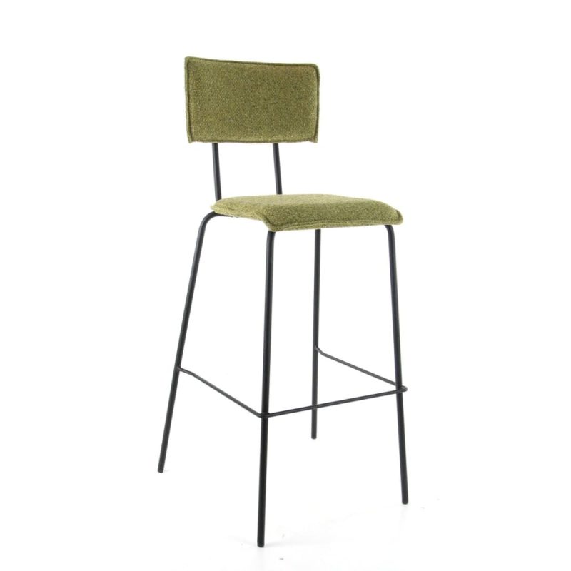 Workliving Bo Society High Bar Stool, Bouclé Mustard