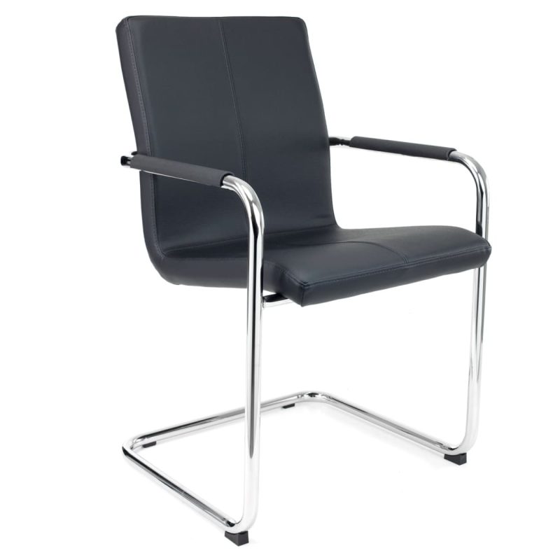 S Series Meeting Chair, Black Vegan Leather
