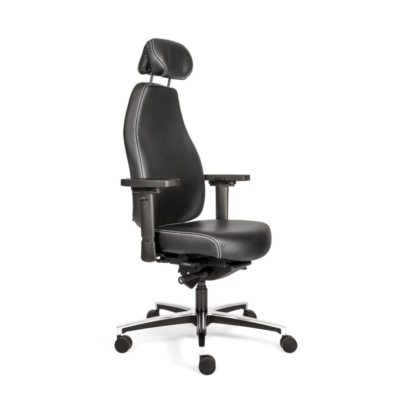 Sit And Move Therapod X Office Chair with Headrest, Black Leather