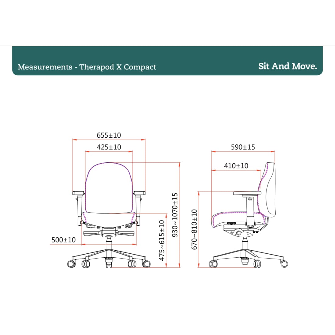 Sit And Move Therapod X Compact Office Chair, Mid Grey, Fenice Wool Felt — 3