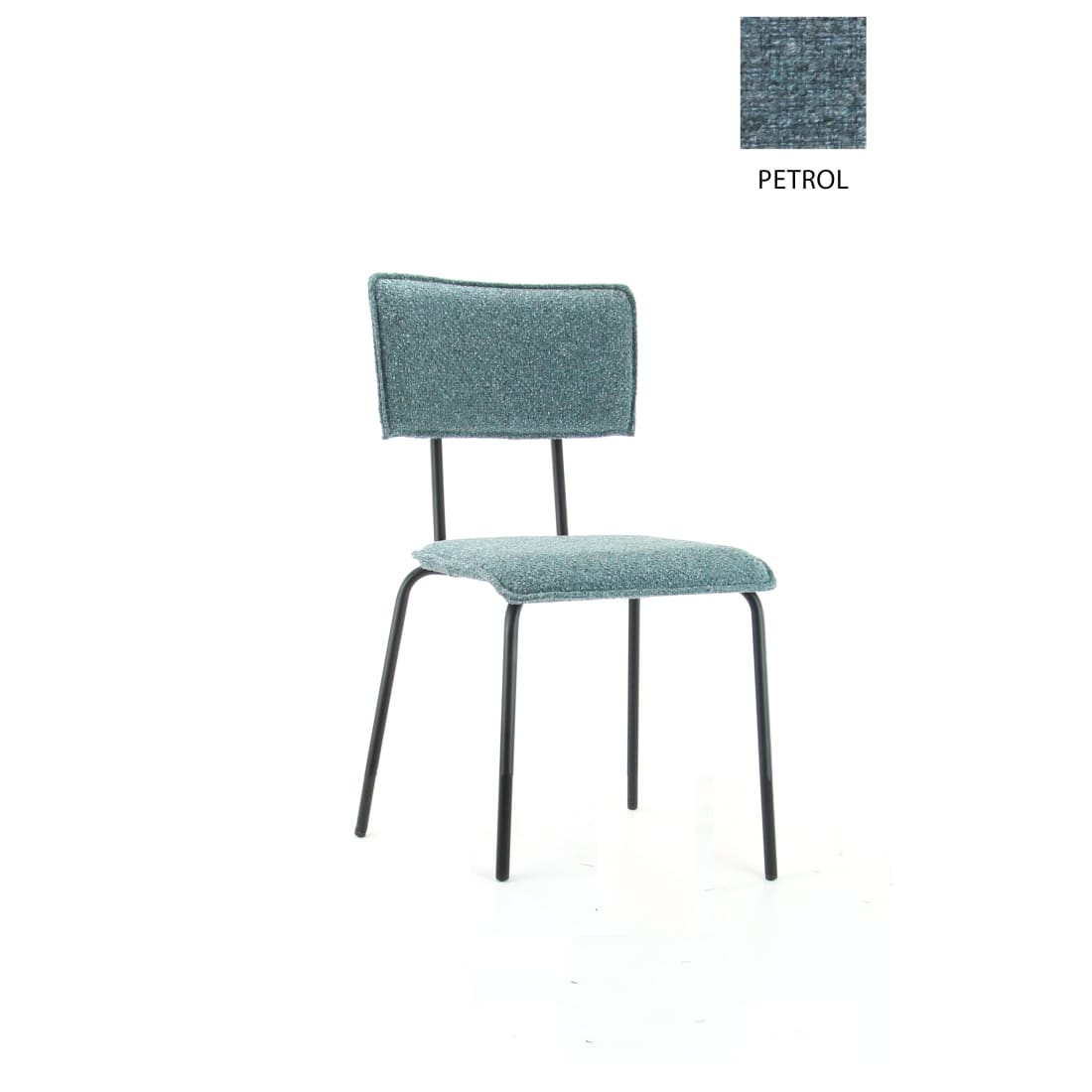 Workliving Bo Society Dining Chair, Bouclé Petrol