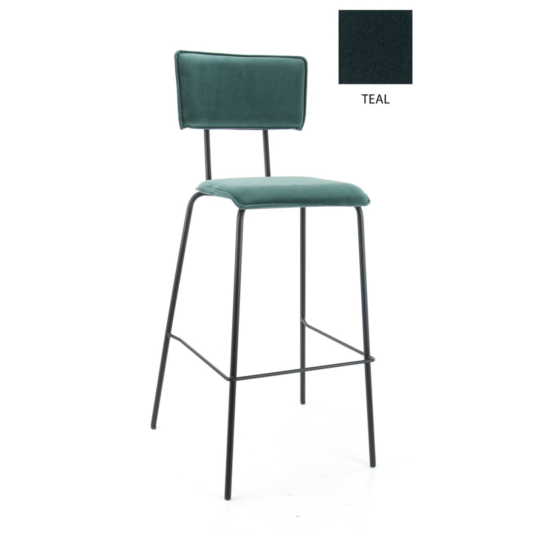 Workliving Bo High Bar Stool, Velvet Earth Teal — 5