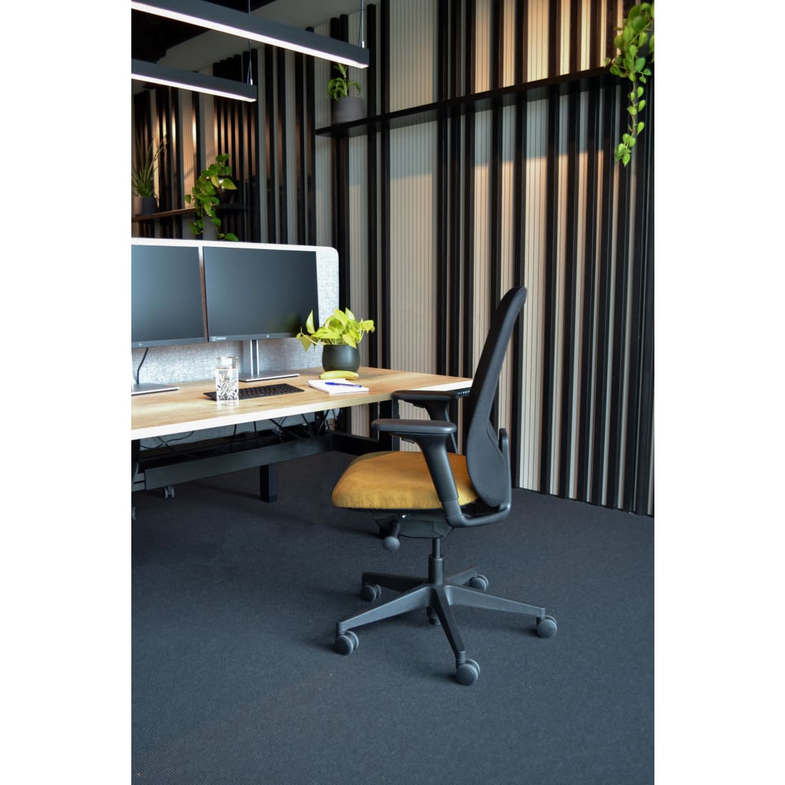 Workliving Nora Mesh Ergonomic Design Office Chair, Yellow Regain, NEN 1335 — 2