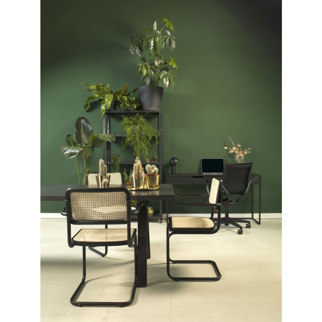 Workliving Bas Dining Chair, Rattan Design, Black — 5