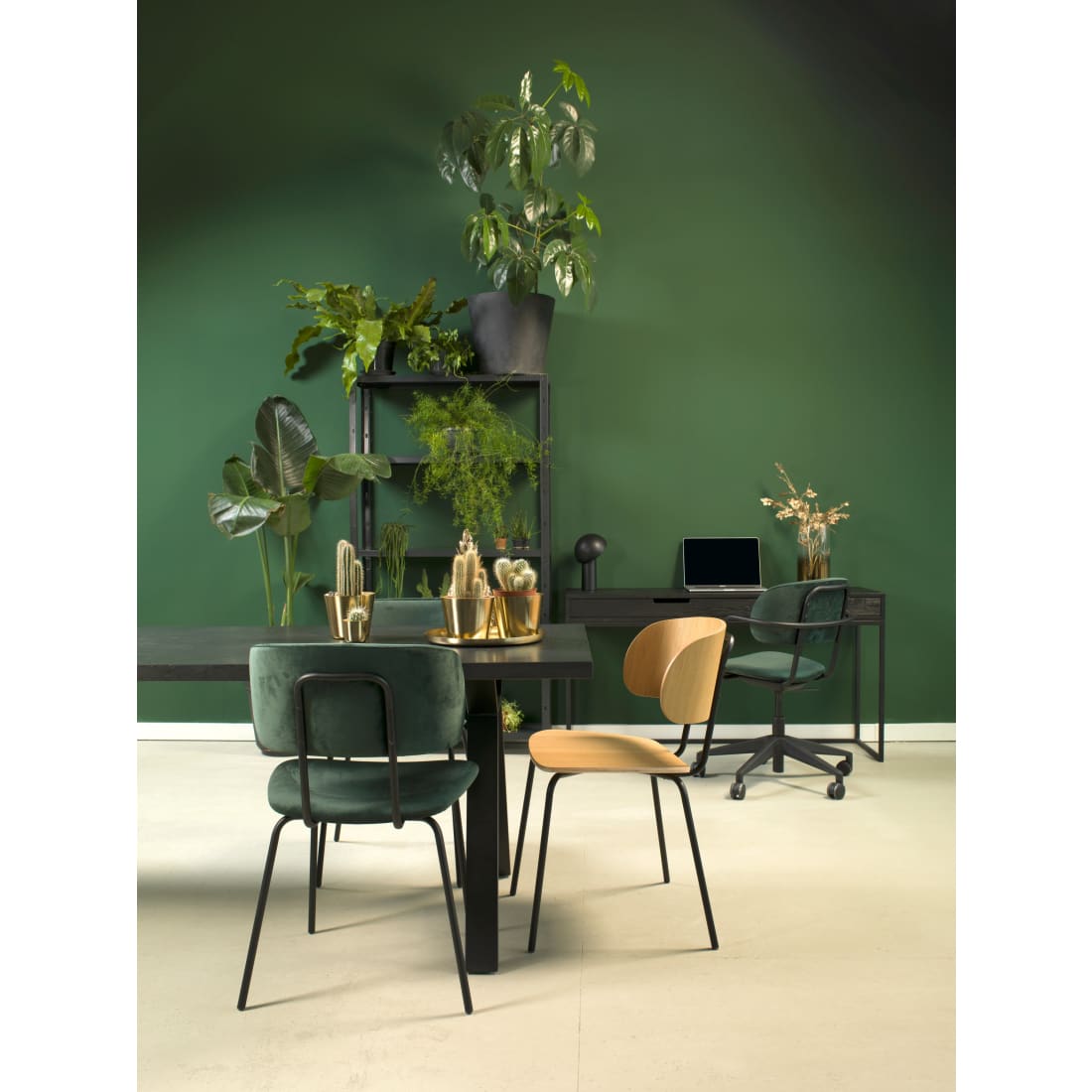 Workliving Bo RS Dining Chair, Velvet Earth Army — 3