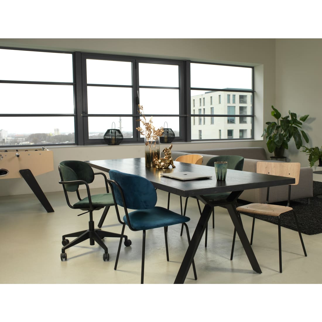 Workliving Bo RS Dining Chair, Velvet Earth Army — 4