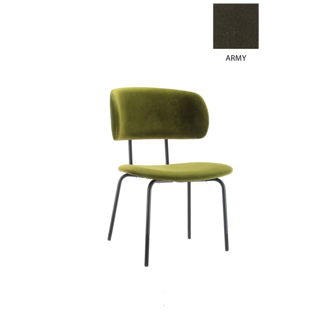 Workliving Bo RS Dining Chair, Velvet Earth Army — 5