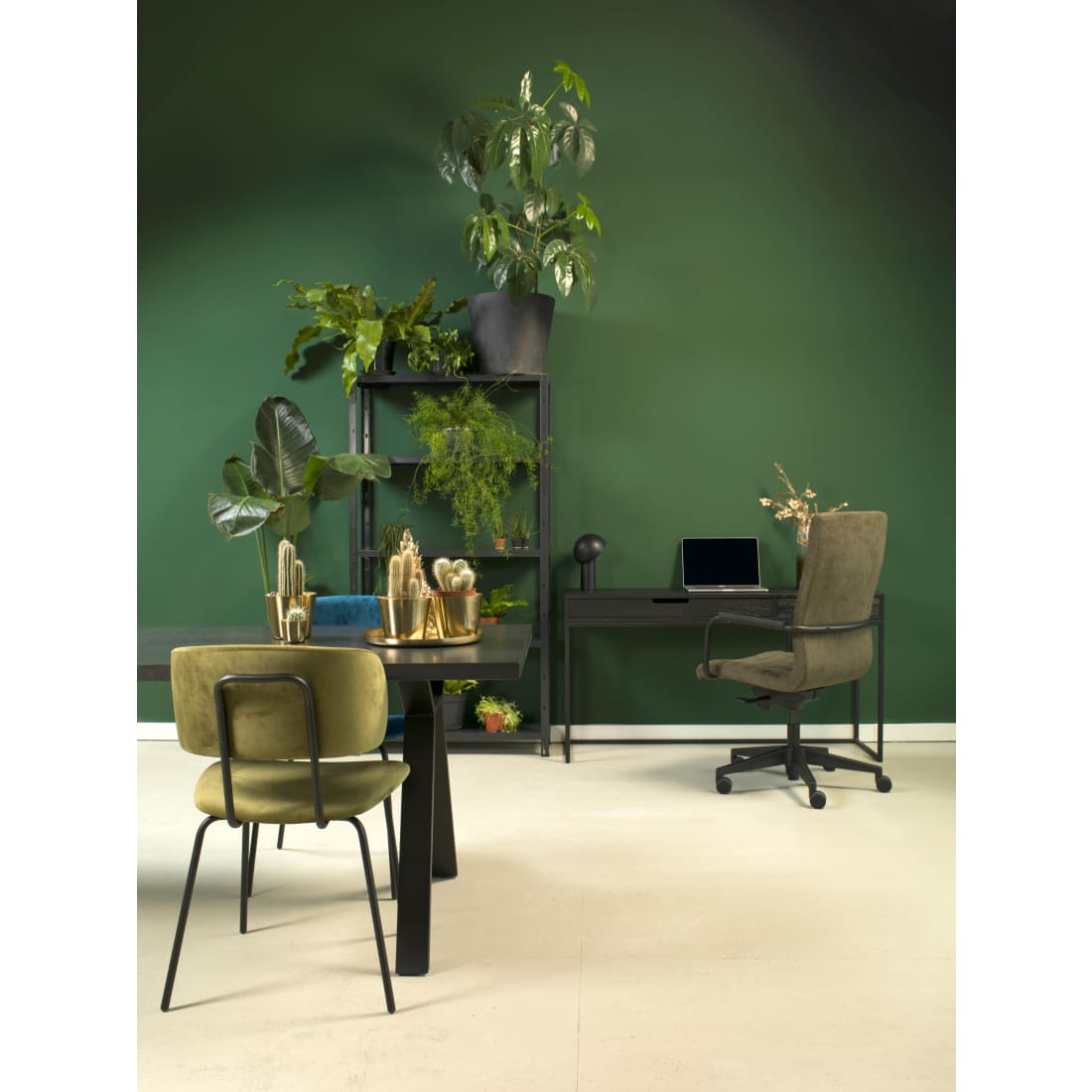 Workliving Bo RS Dining Chair, Velvet Earth Army — 6