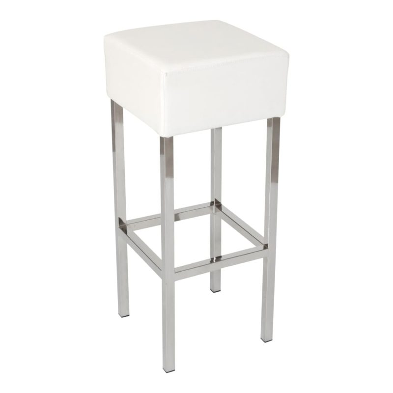 Workliving Skai Bar Stool, White / Chrome
