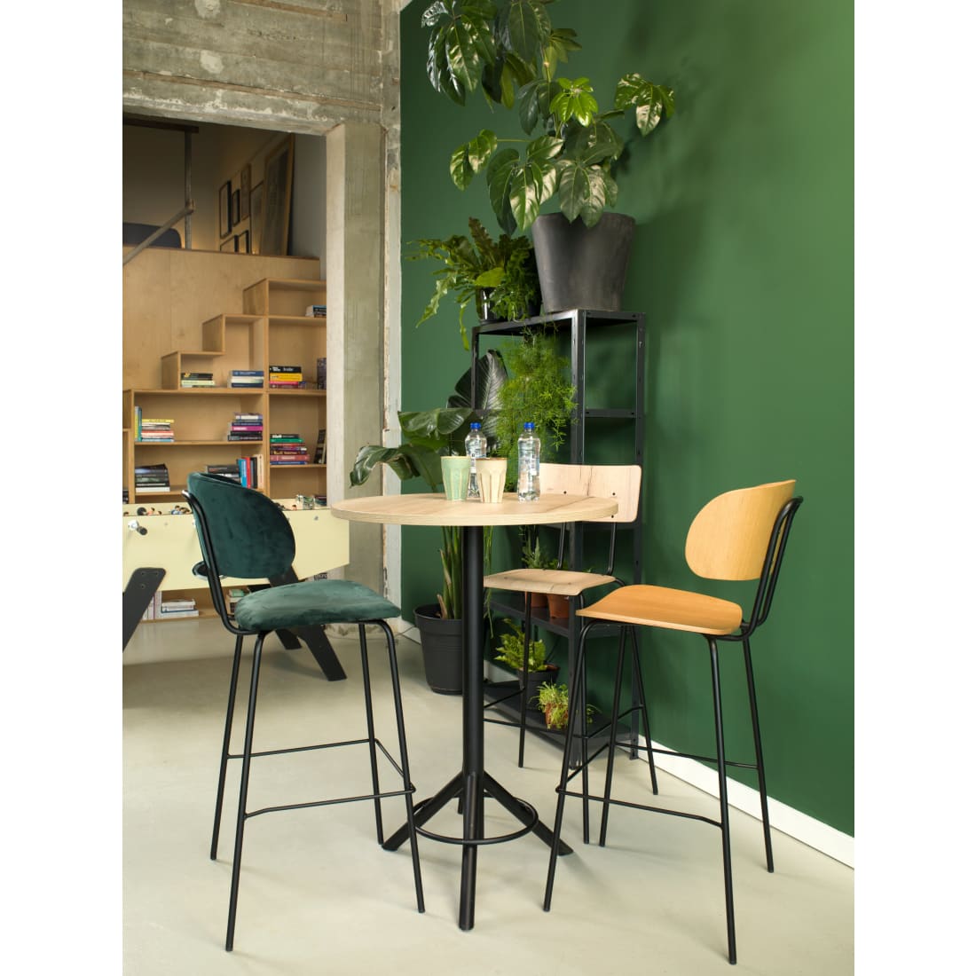 Workliving Society Bo High Bar Stool, Bouclé Mustard — 2