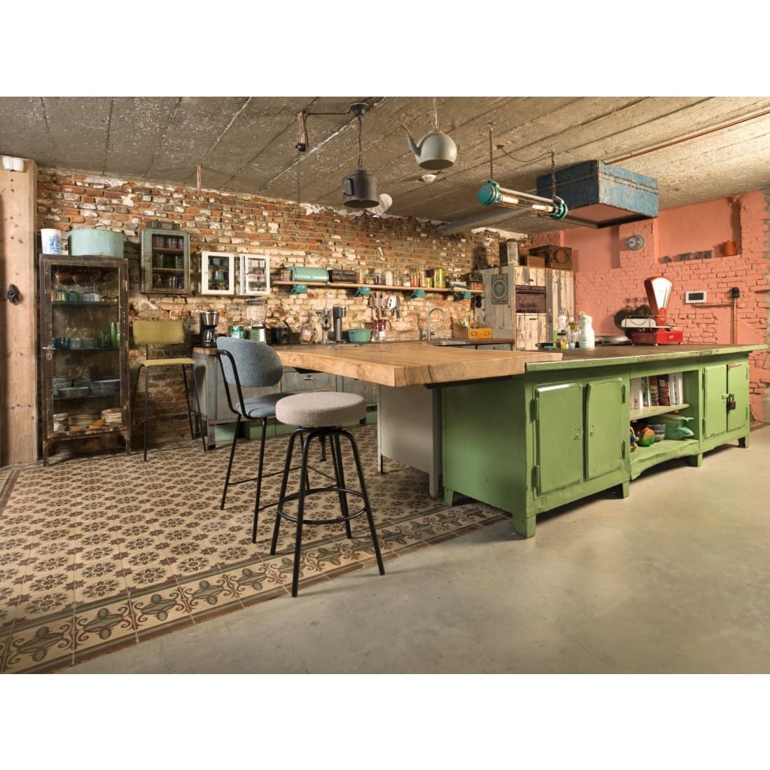Workliving Society Bo High Bar Stool, Bouclé Mustard — 7