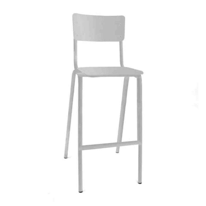 Workliving School Bar Stool, Wooden Design, White