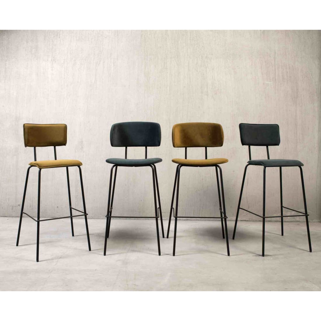 Workliving Bo High Bar Stool, Velvet Earth Army — 6