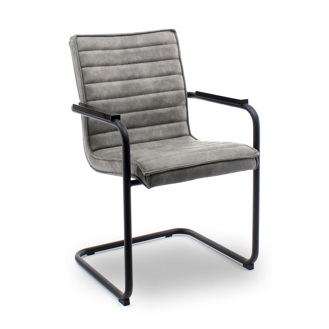 Workliving Haven Dining Chair, Vegan Leather, Grey