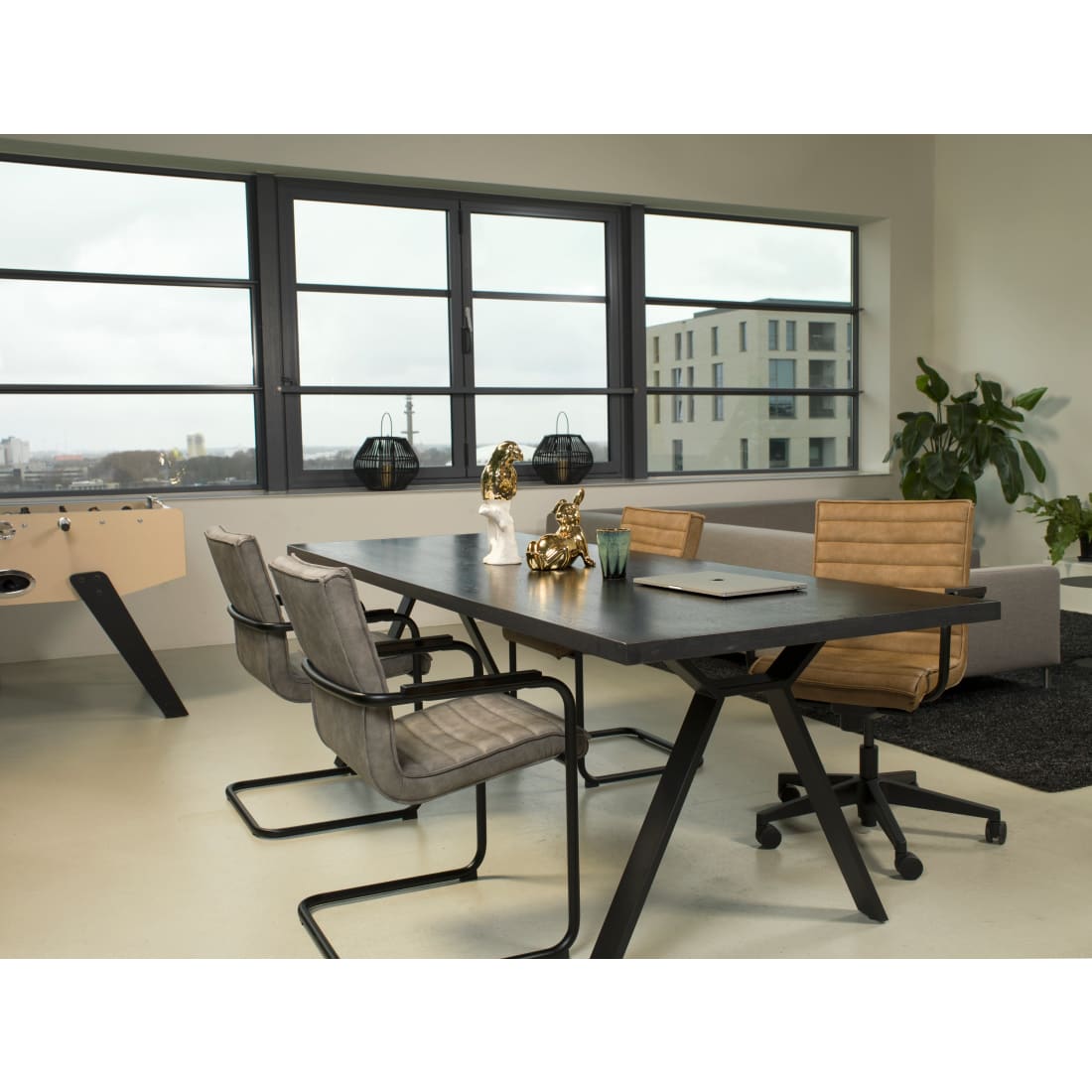 Workliving Haven Dining Chair, Vegan Leather, Grey — 4