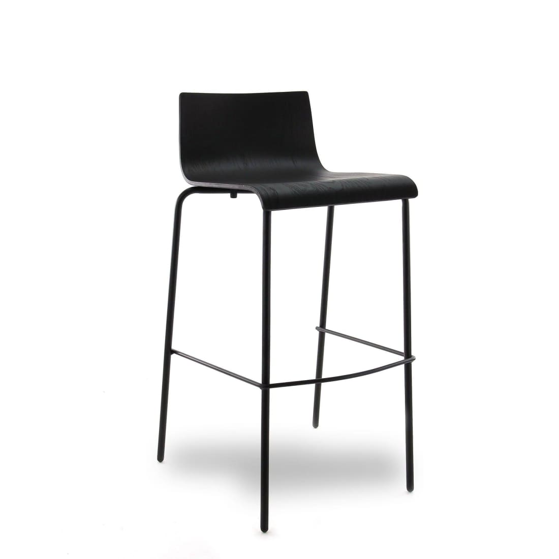 Workliving Bar Stool, Pure Oak, Black
