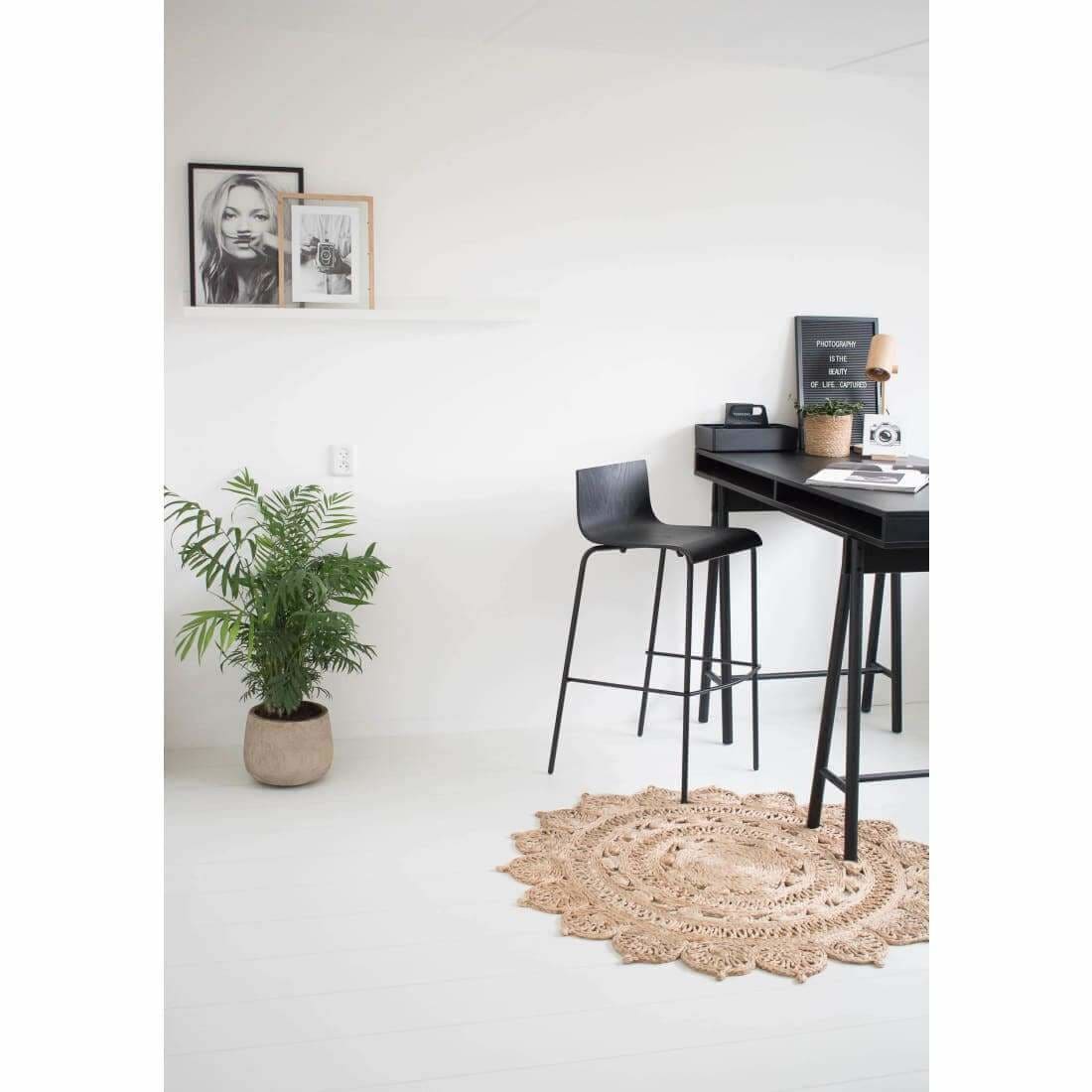 Workliving Bar Stool, Pure Oak, Black — 4