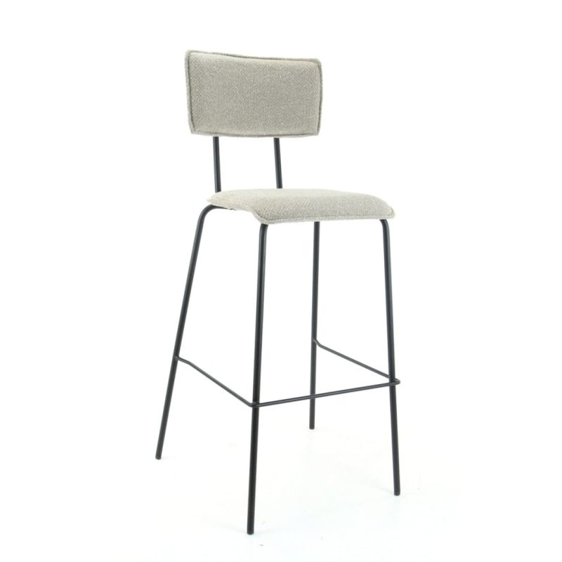 Workliving Bo Society High Bar Stool, Bouclé Shitake