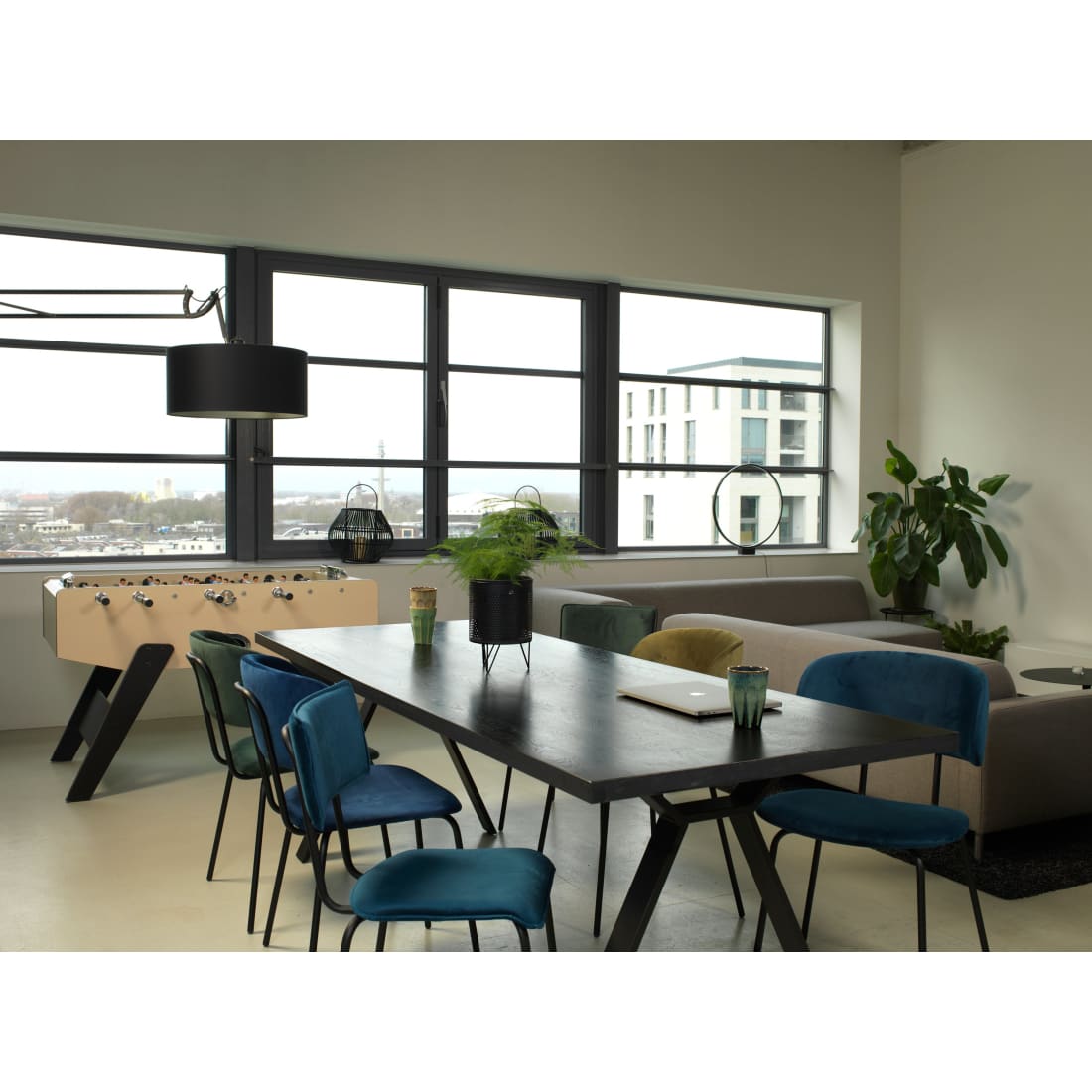 Workliving Bo RS Dining Chair, Society Bouclé Petrol — 2
