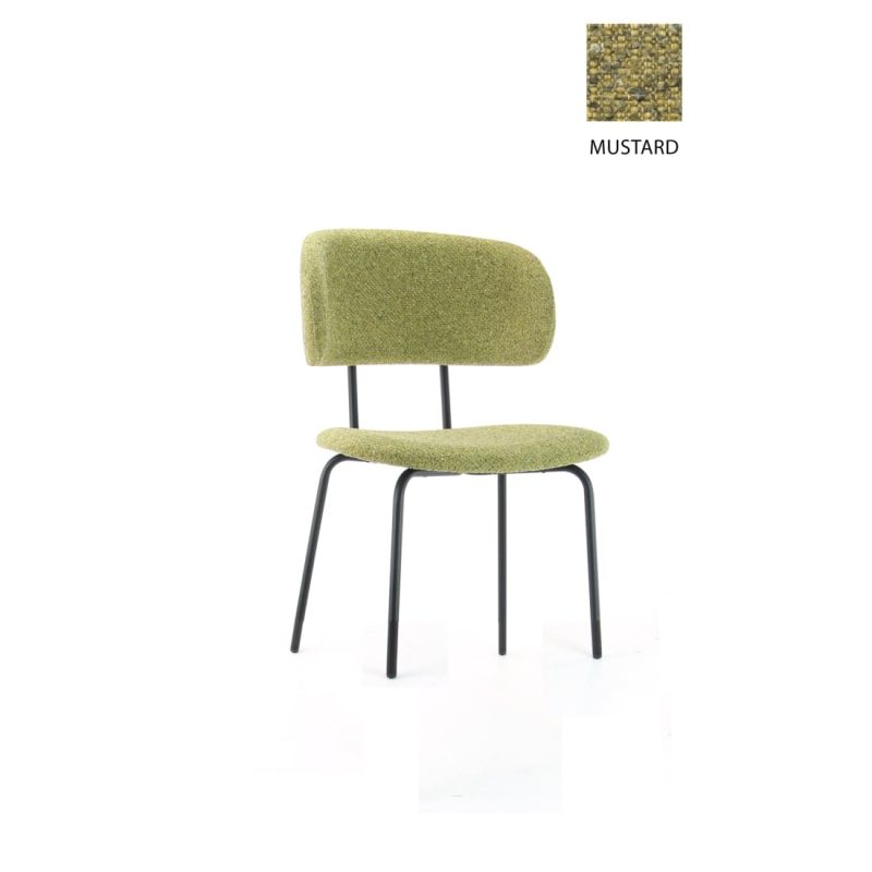Workliving Bo RS Dining Chair, Society Bouclé Mustard