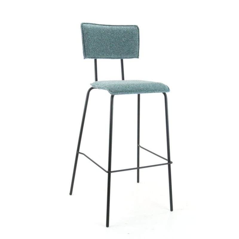 Workliving Bo Society High Bar Stool, Bouclé Petrol