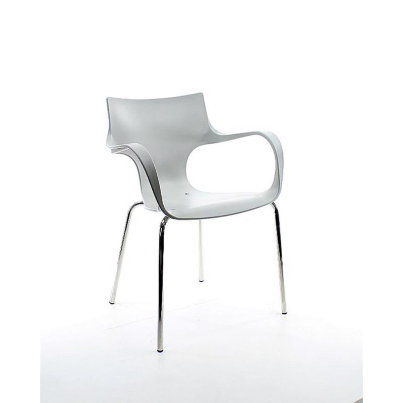 Workliving Jim Stackable Chair, Mid Grey, Aluminium Frame