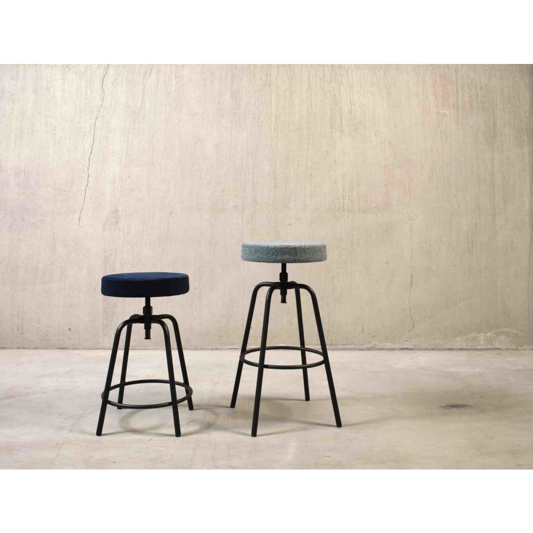 Workliving Low Round Bar Stool, Society Bouclé Mustard — 4
