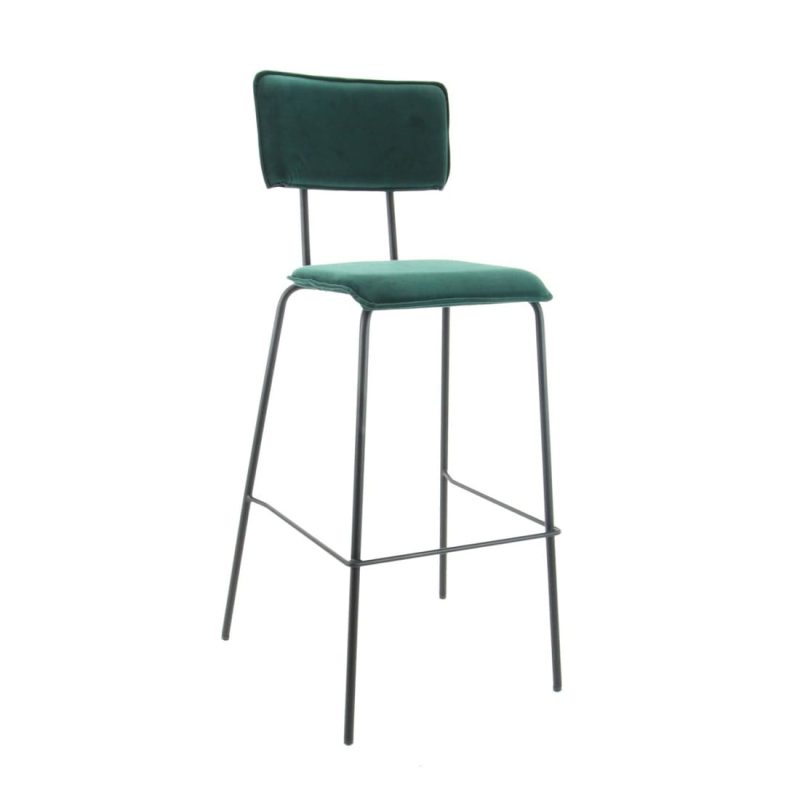 Workliving Bo High Bar Stool, Velvet Earth Forest