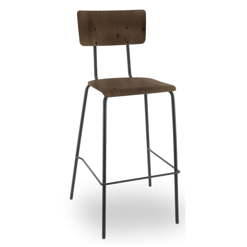 Workliving Bo High Bar Stool, Vintage Wood
