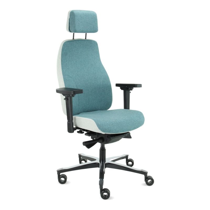Sit And Move Therapod X2 HR Office Chair with Headrest, Azure, Facet Wool Azure/Ashgrey