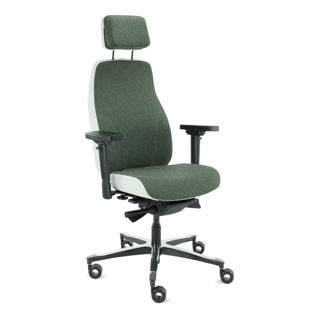 Sit And Move Therapod X2 HR Office Chair with Headrest, Olive, Facet Wool Olive/Ashgrey