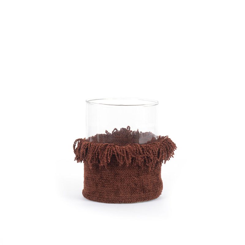 The Oh My Gee Candle Holder, Burgundy Velvet, L