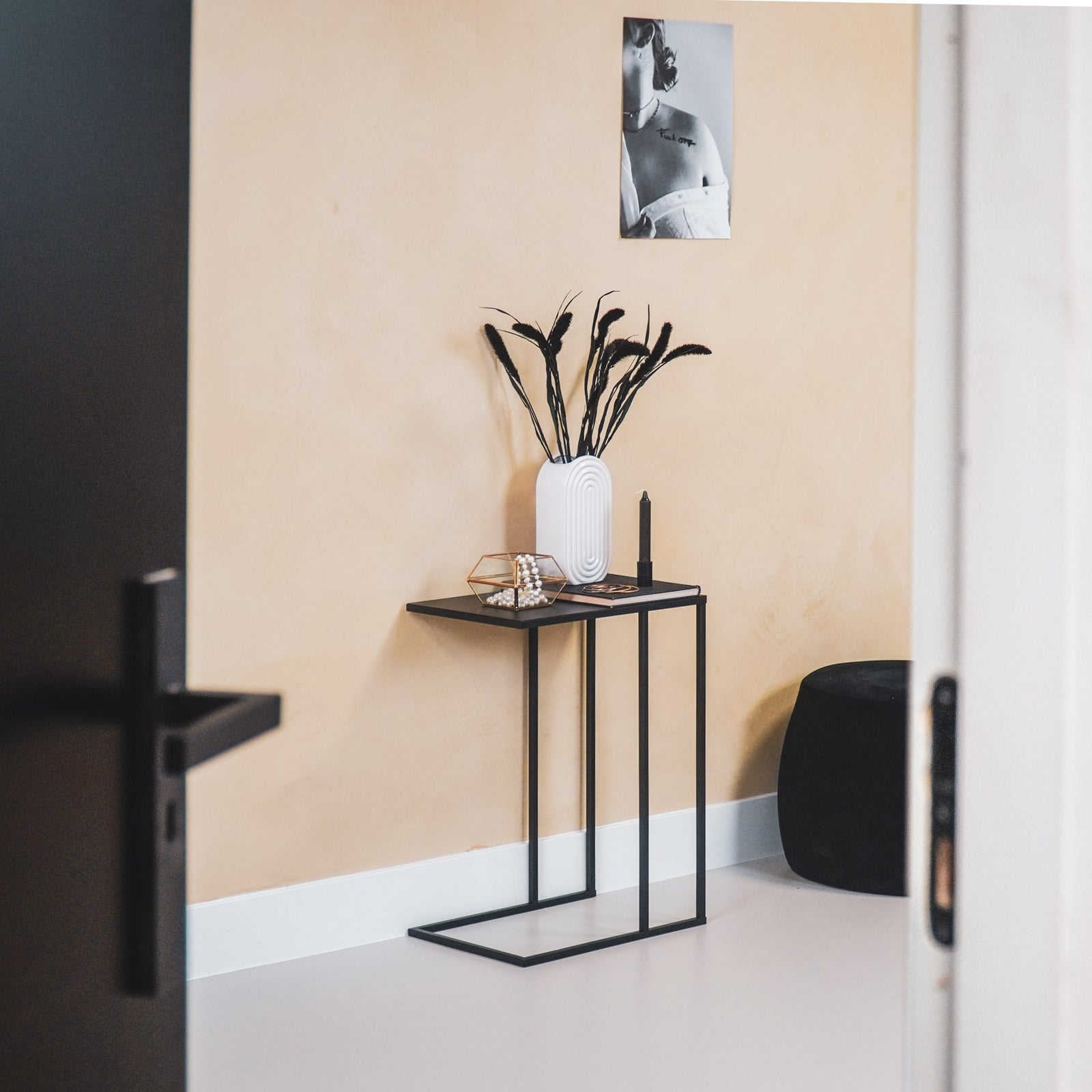 Side Table, Metal, Black, 45x30x60cm — 8