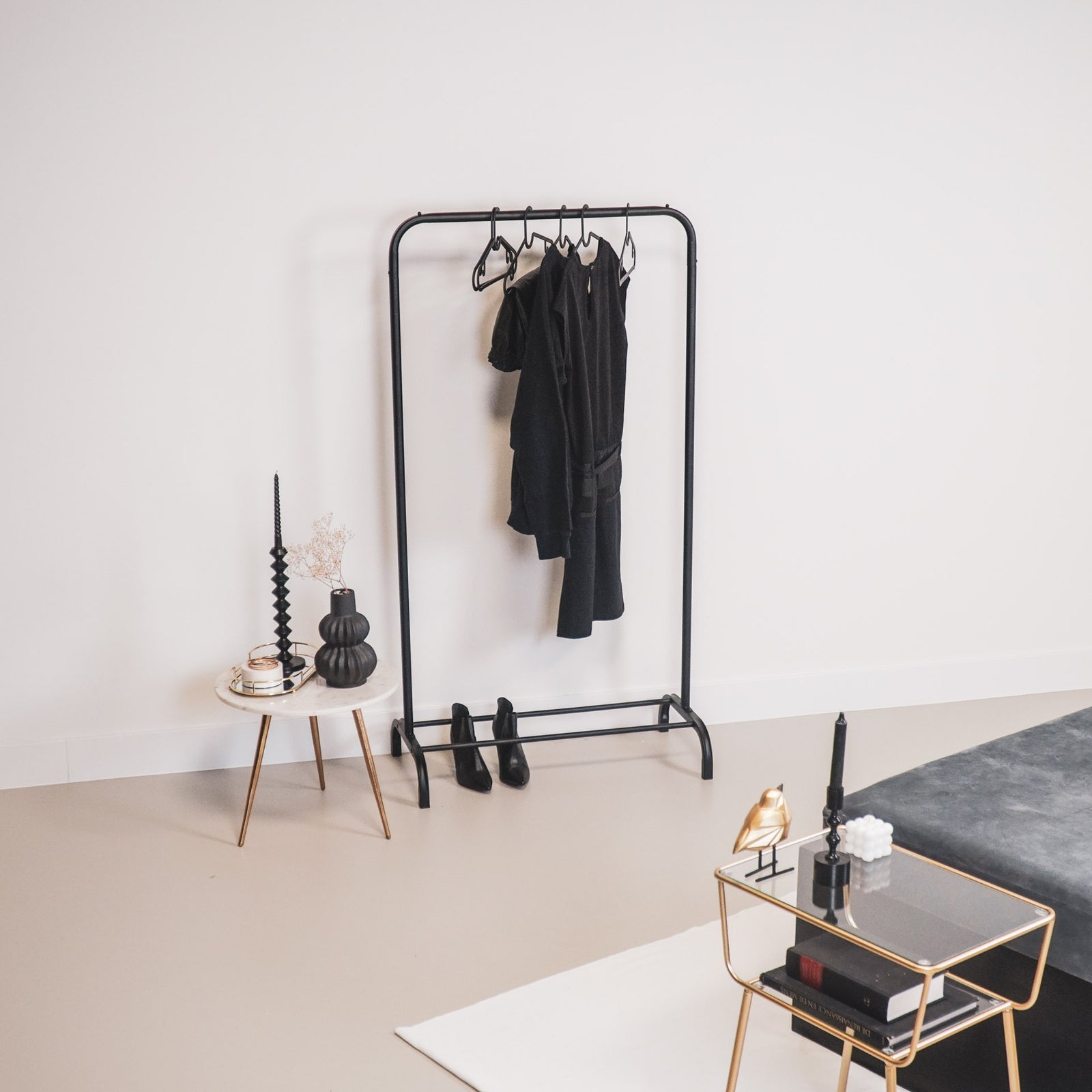 Clothrack, Metal, Black, 80x40x150cm — 6