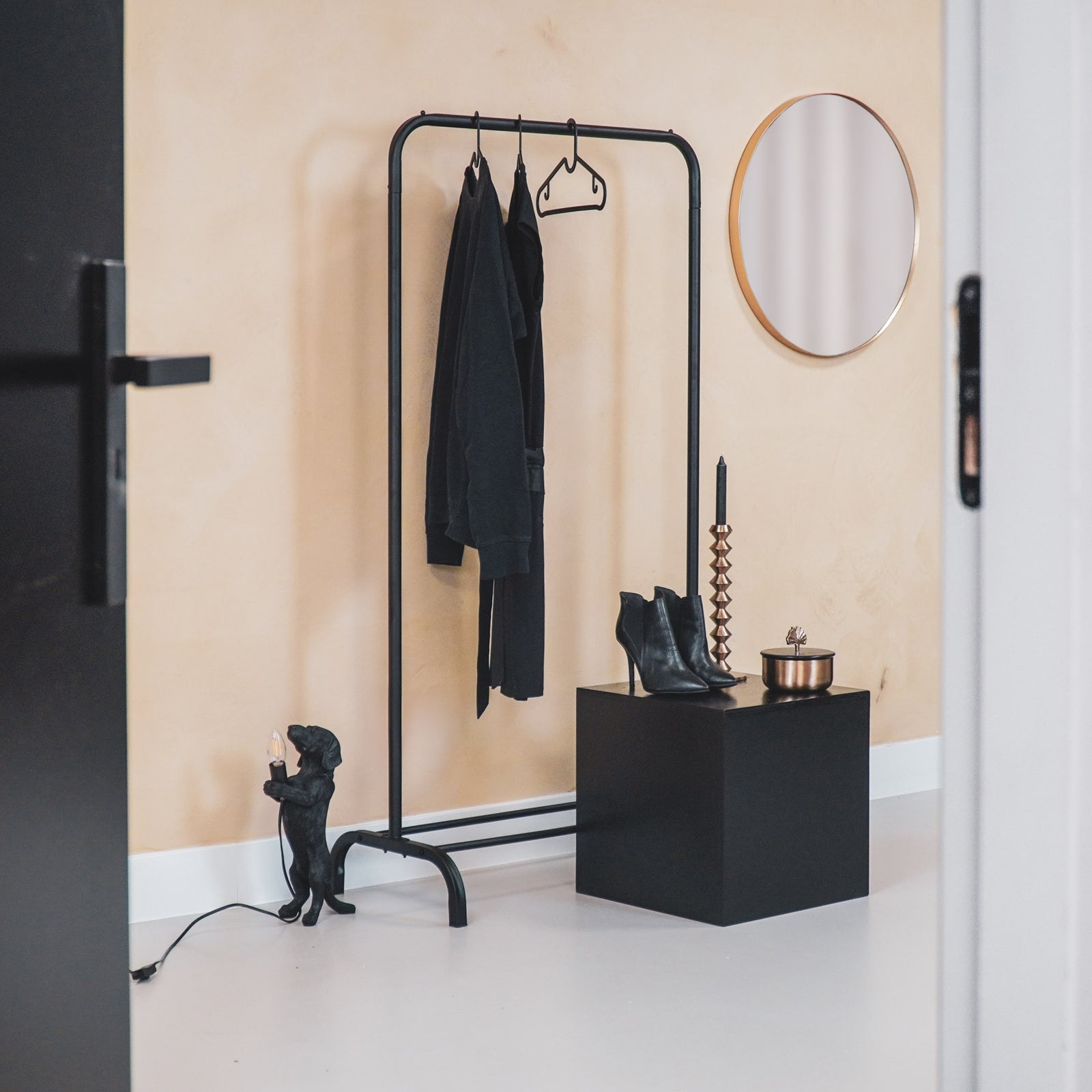 Clothrack, Metal, Black, 80x40x150cm — 7