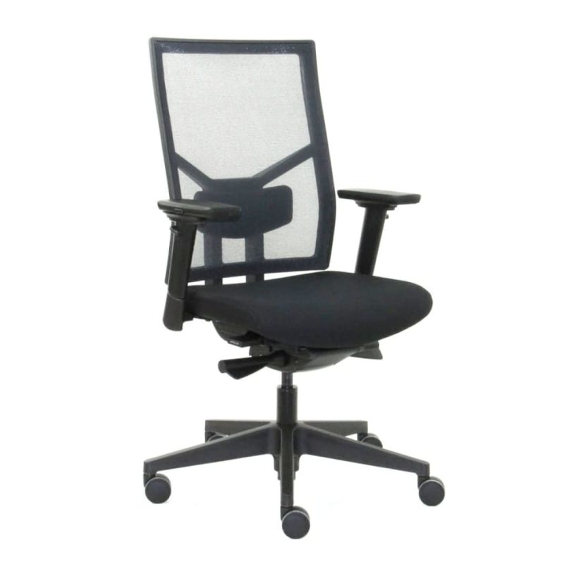 Workliving Zuidas Mesh Black Edition, Regain Seat, Ergonomic Design Office Chair, (N)EN 1335