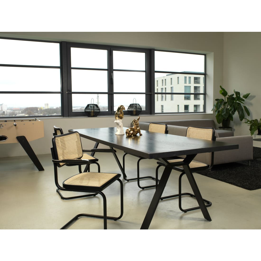 Workliving Bas Dining Chair, Rattan Design Walnut / Black — 3