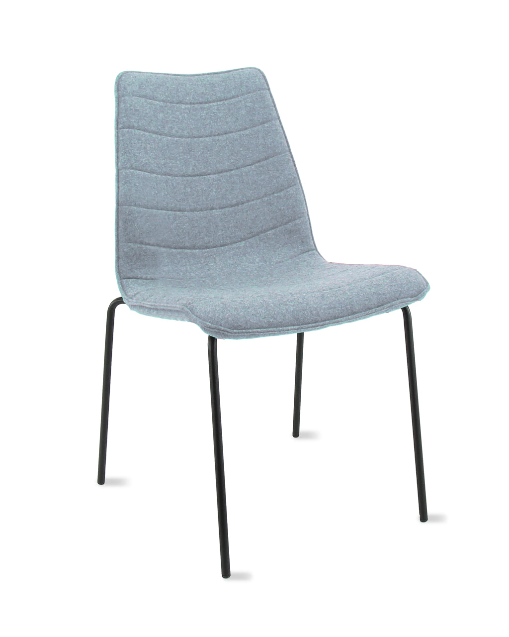 Workliving Verona Dining / Conference Chair, Wool Felt Fenice 351 Soft Blue, Black Frame