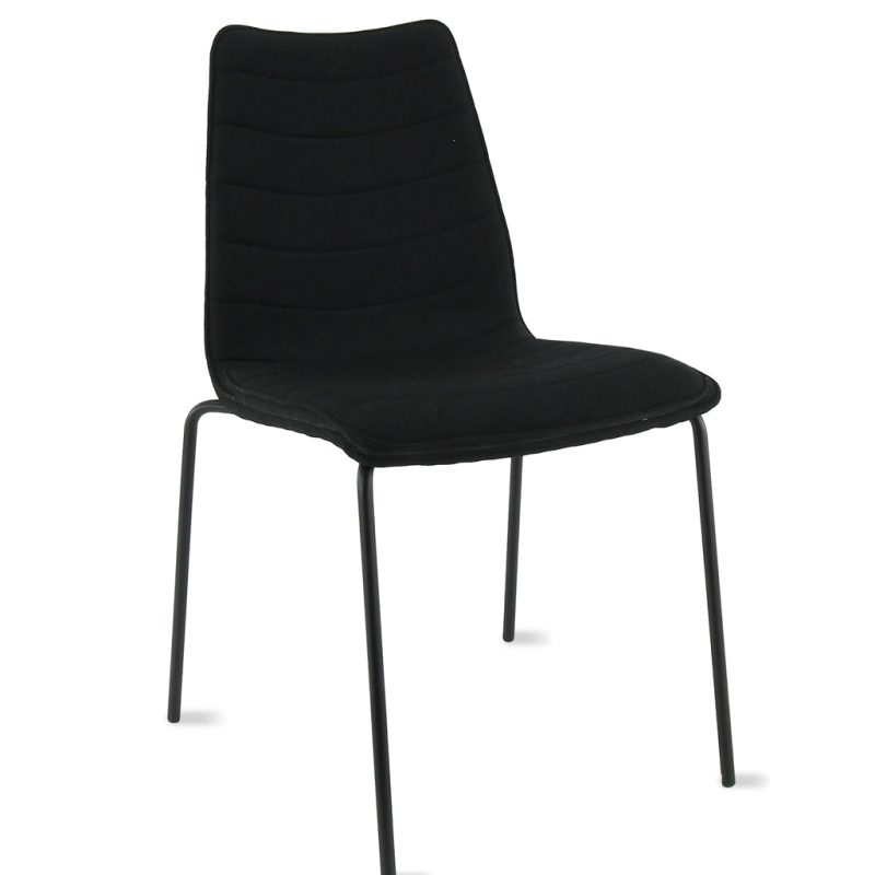 Workliving Verona Dining / Conference Chair, Mirage Black, Black Frame