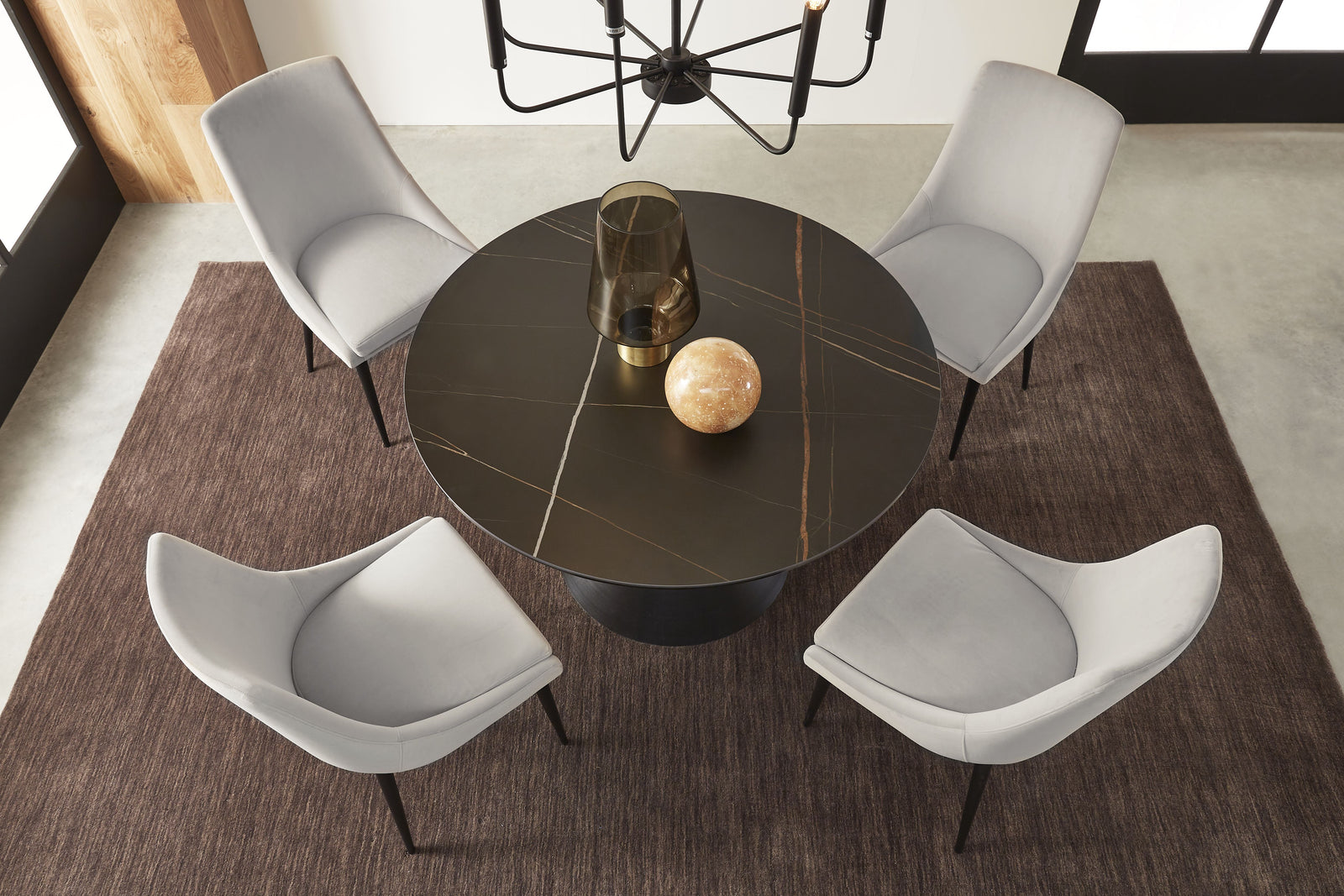 Winston Upholstered Metal Leg Dining Chair in Ash Grey and Black — 7