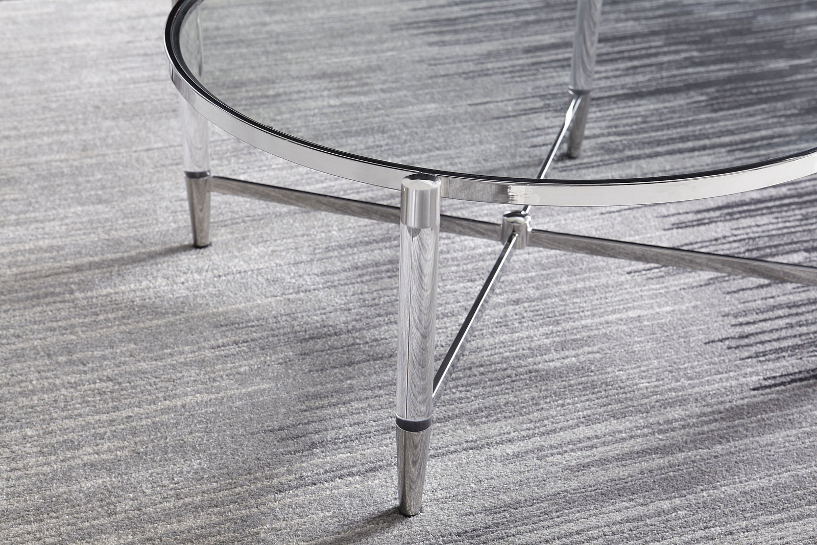 Marilyn Glass, Acrylic and Polished Stainless Steel Coffee Table — 2