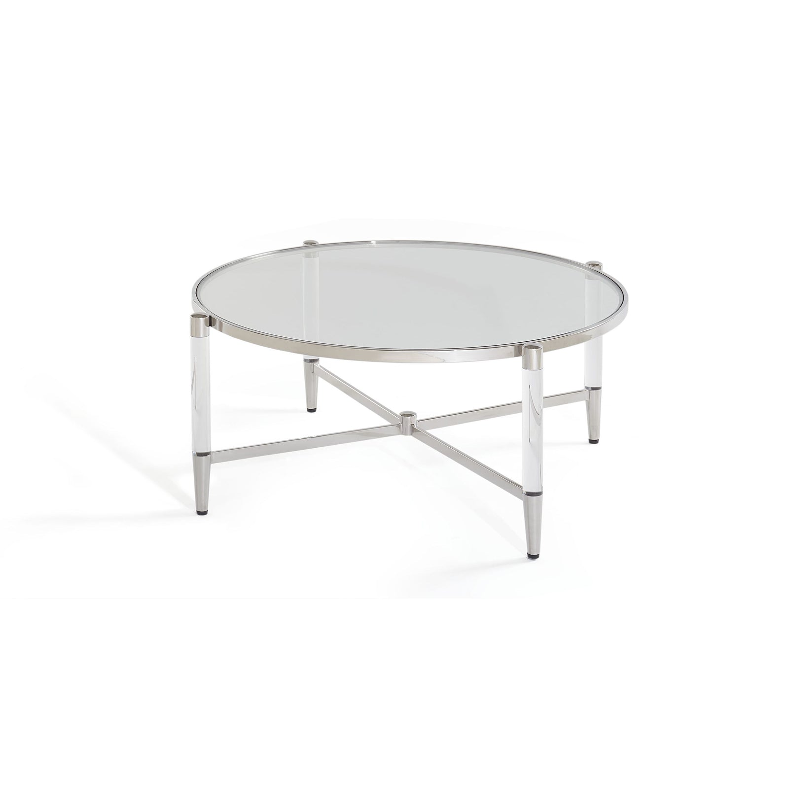 Marilyn Glass, Acrylic and Polished Stainless Steel Coffee Table — 3