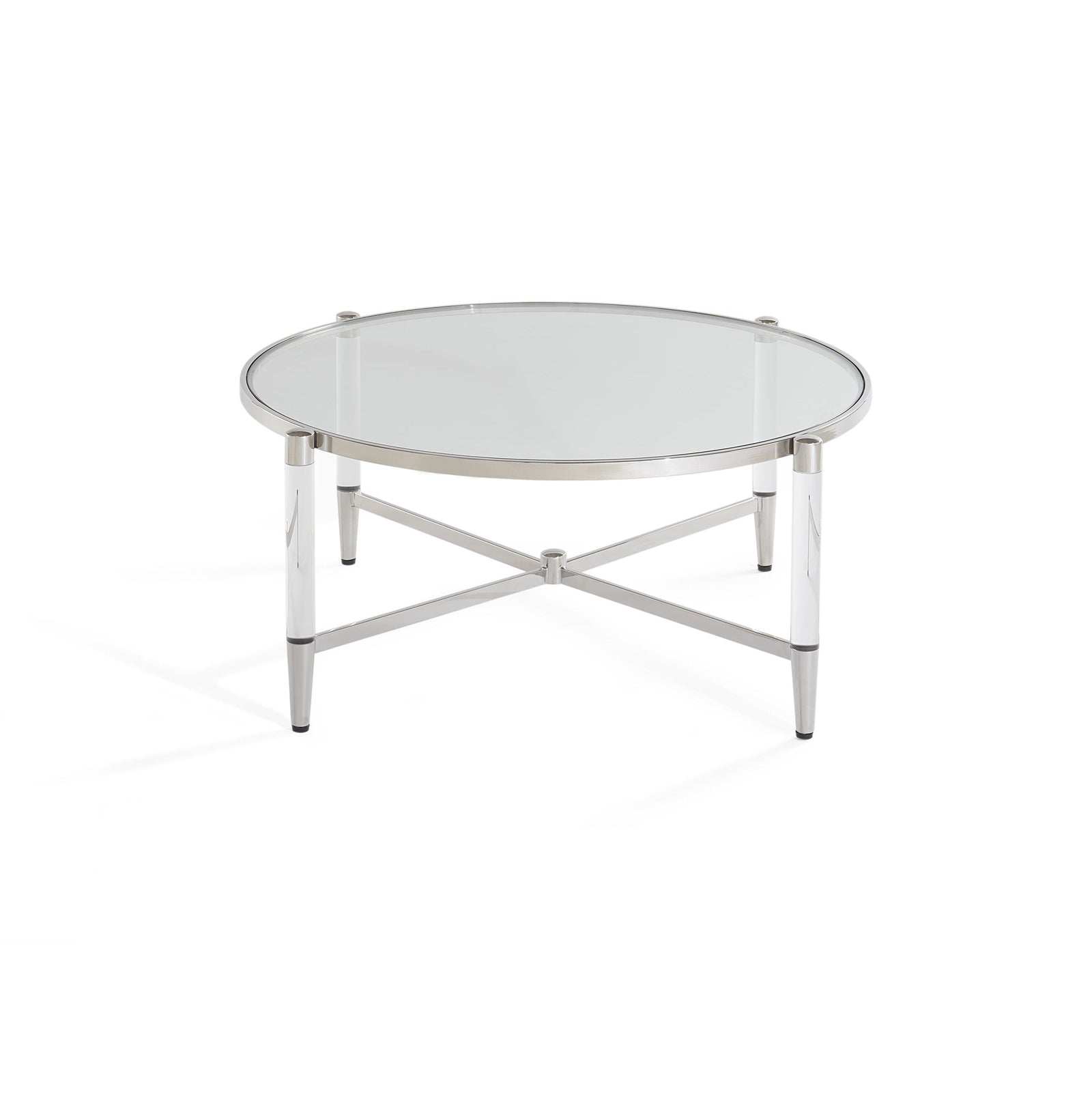 Marilyn Glass, Acrylic and Polished Stainless Steel Coffee Table — 4