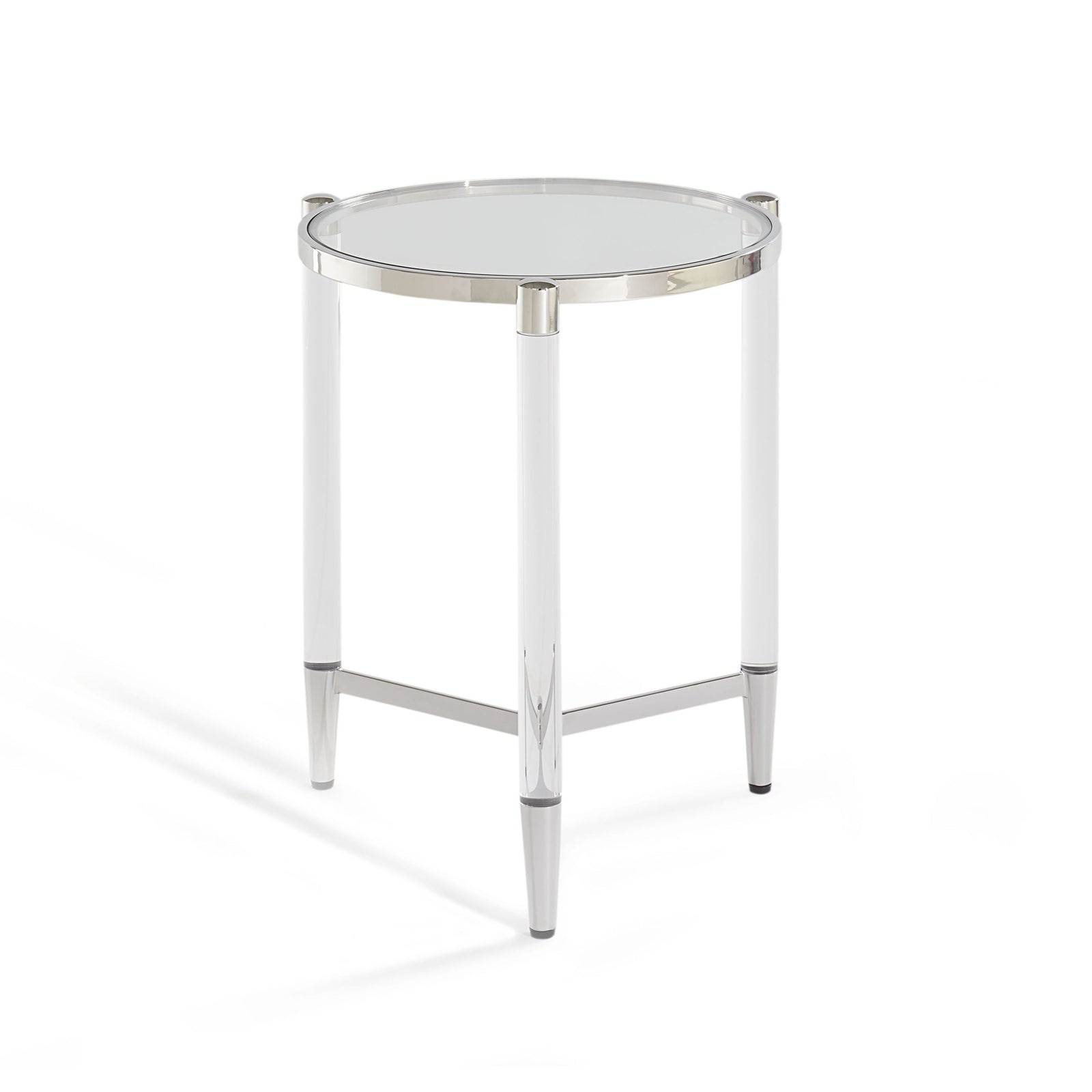 Marilyn Glass, Acrylic and Polished Stainless Steel End Table — 2