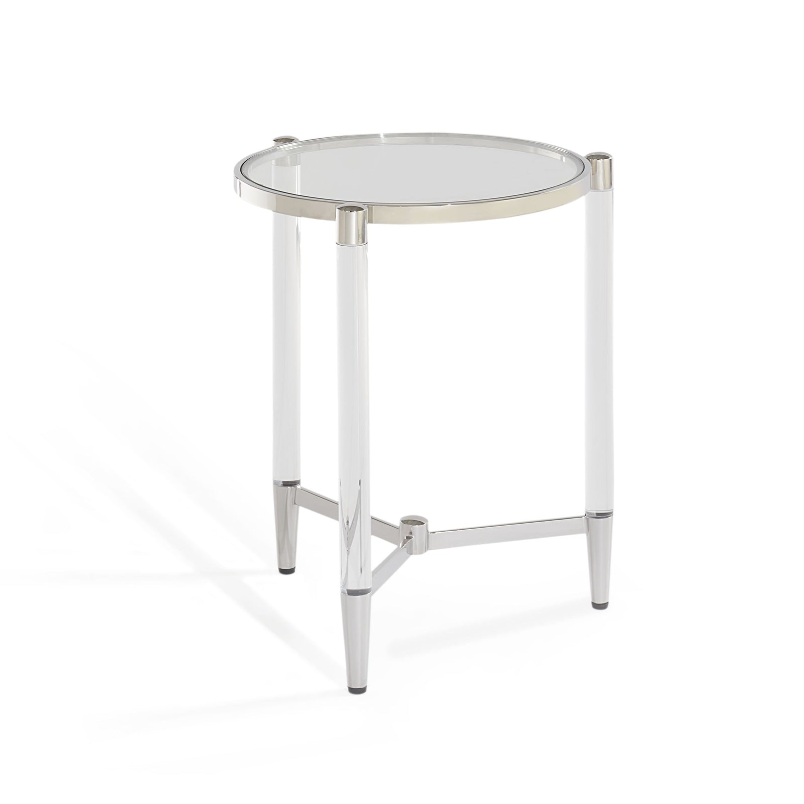 Marilyn Glass, Acrylic and Polished Stainless Steel End Table — 3