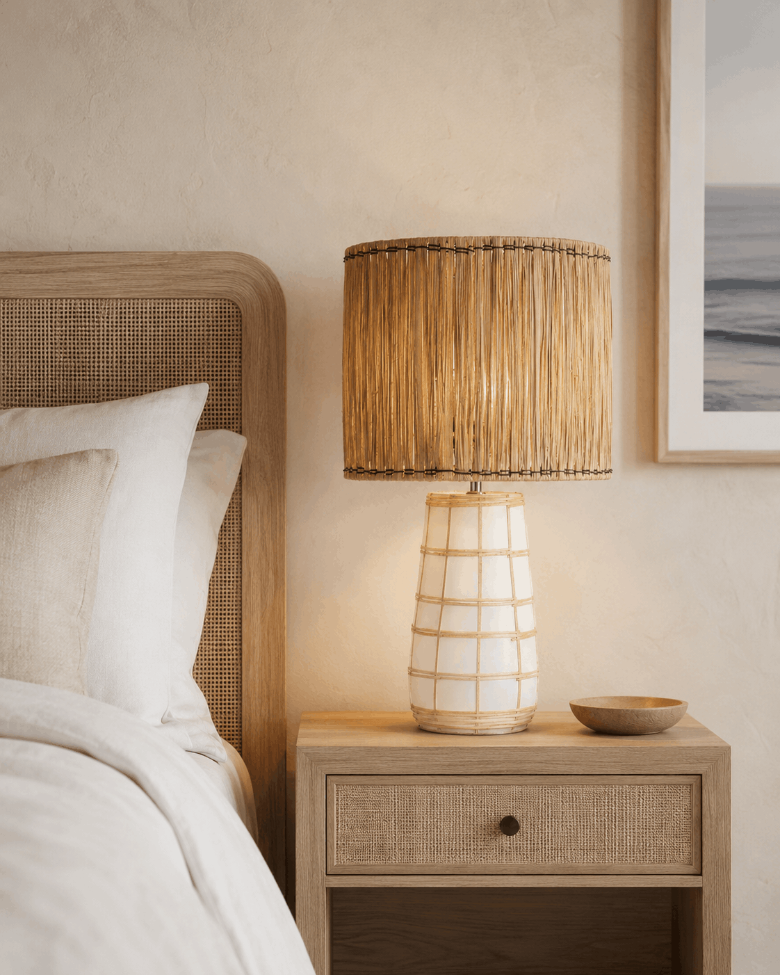 The Molokai Table Lamp, White Natural — 2
