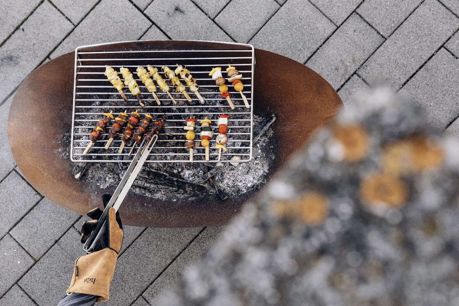 Ellipse Fire Bowl Grill Grate, Silver — 6