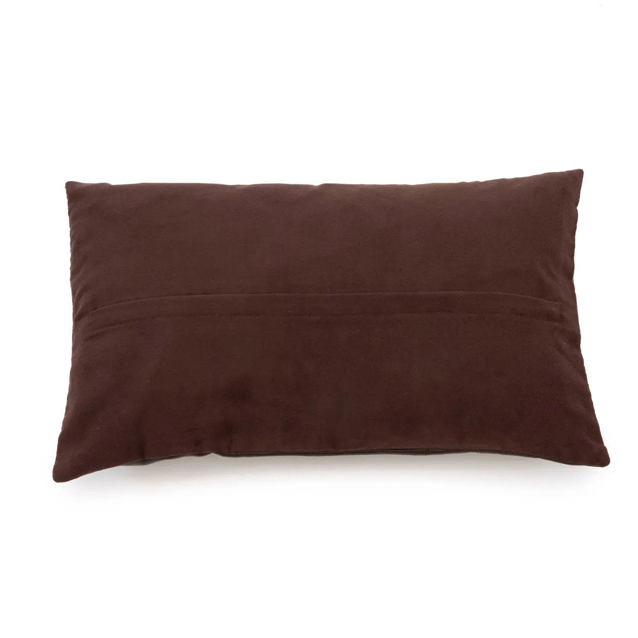 The Six Panel Leather Cushion Cover, Choco, 30x50 — 3