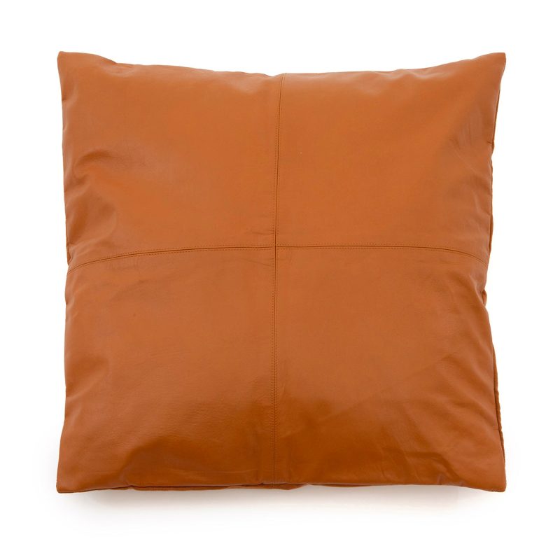 The Four Panel Leather Cushion Cover, Camel, 60x60