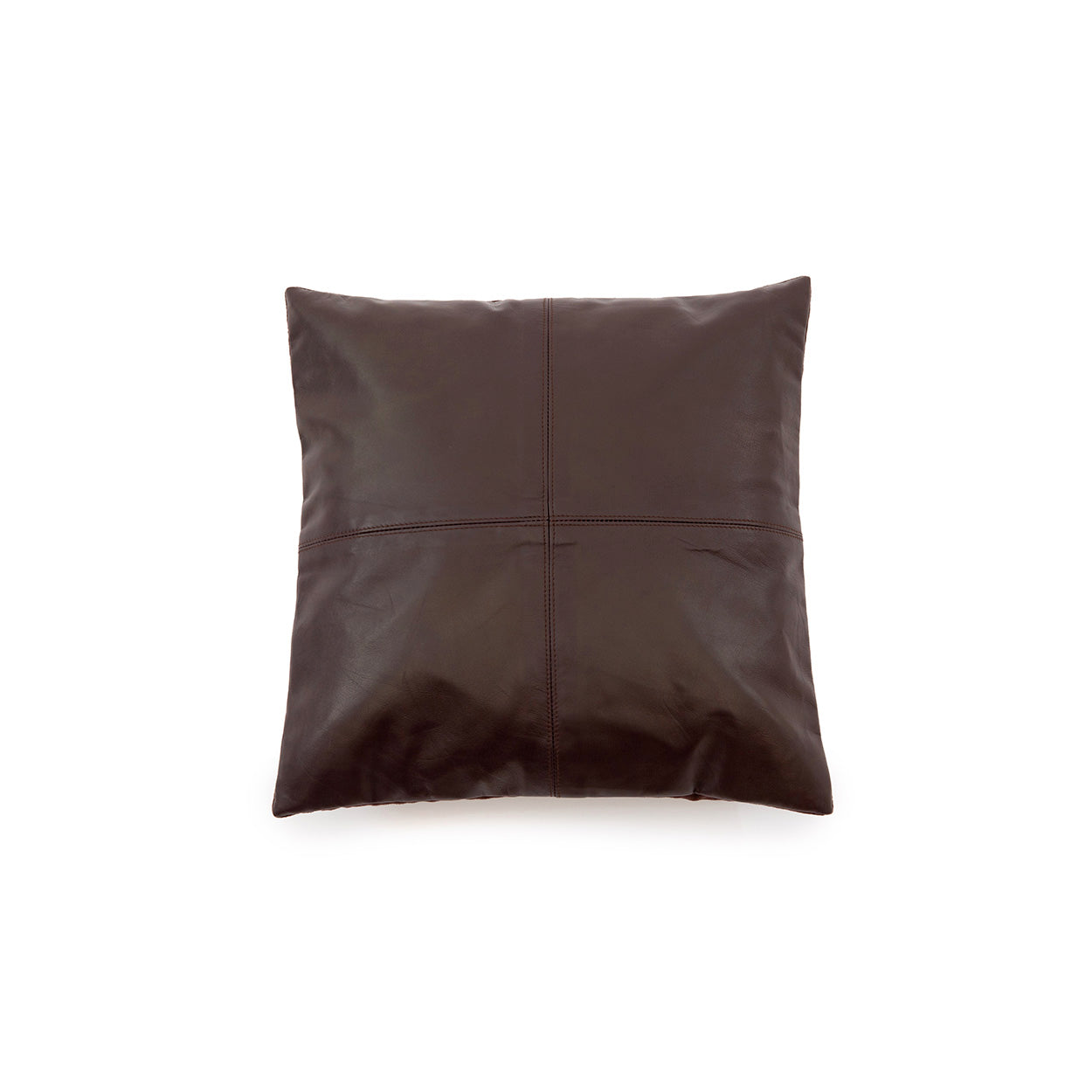 The Four Panel Leather Cushion Cover, Choco, 40x40